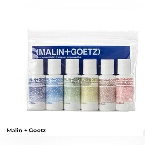 Malin + Goetz Skincare Essentials Set - TSA approved top zip bag🛁🧴🧼🫧